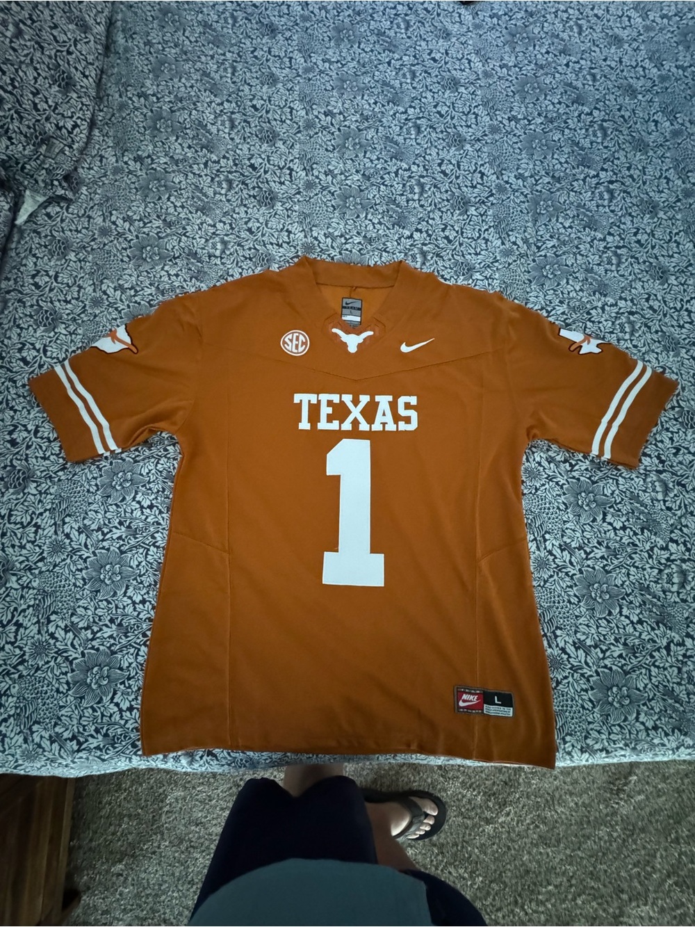Nike Texas Burnt Orange Football Jersey with White Accents